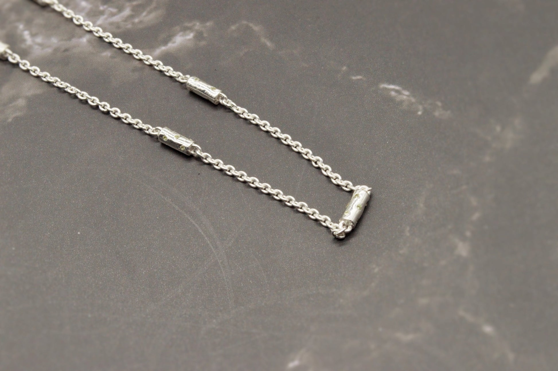 Peridot Silver Chain Necklace, August Birthstone, Dainty Necklace, Green Gemstone, Birthday Gifts For Her, Necklaces For Women