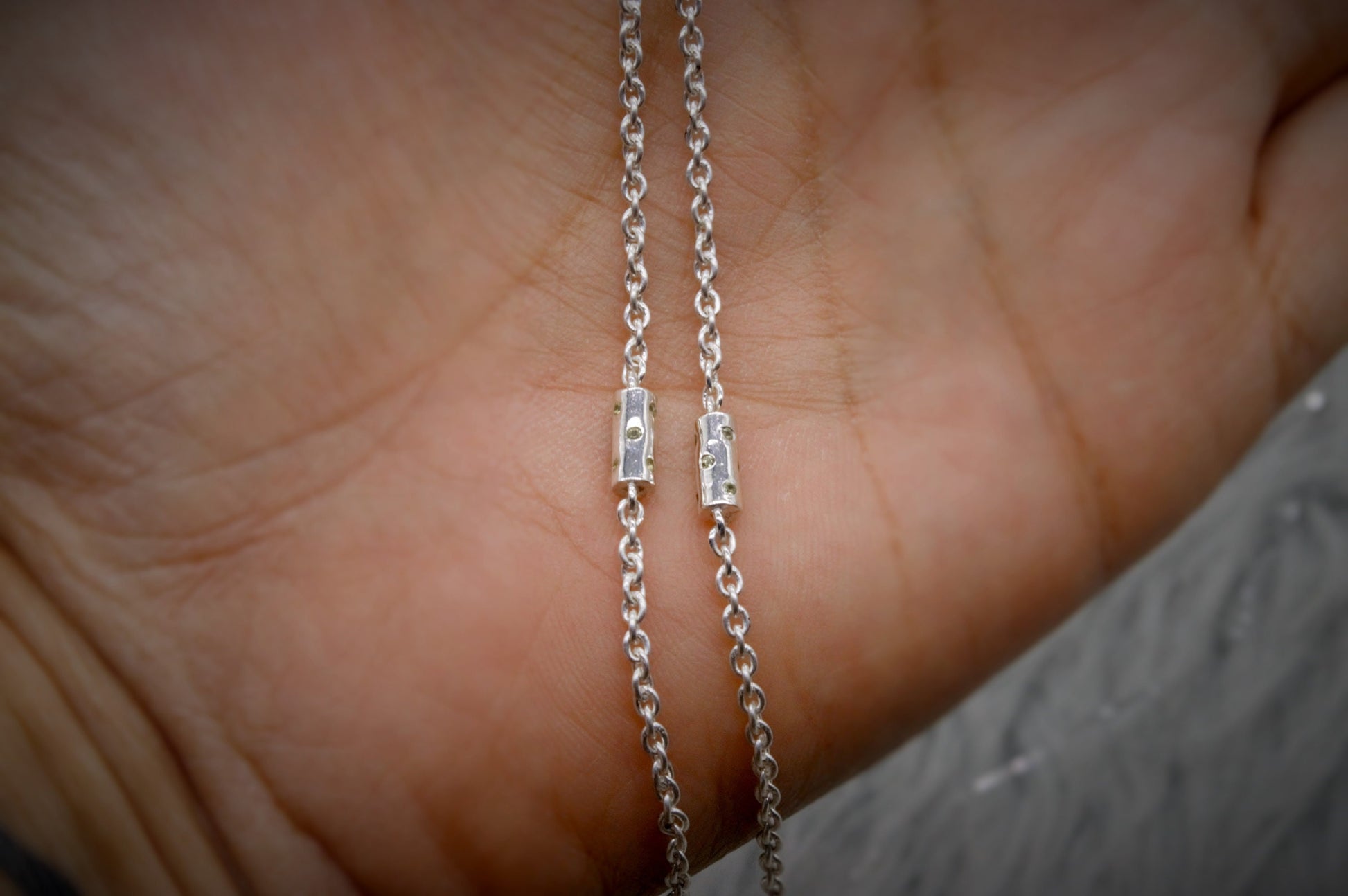 Peridot Silver Chain Necklace, August Birthstone, Dainty Necklace, Green Gemstone, Birthday Gifts For Her, Necklaces For Women