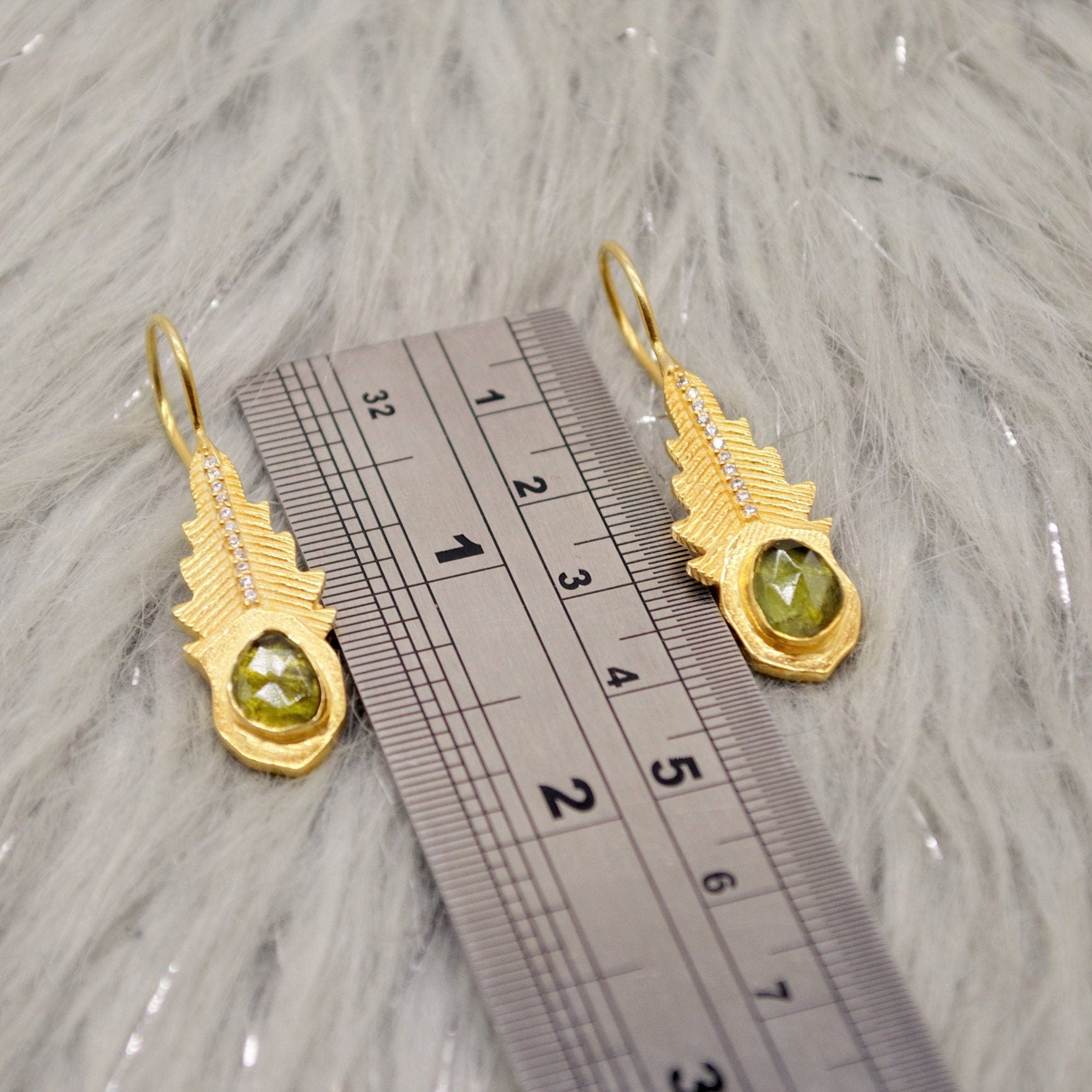 Green, Pink Tourmaline Earrings, CZ Sterling Silver Earrings, October Birthstone Jewelry, Raw Gemstone Earrings, Christmas Gifts For Her