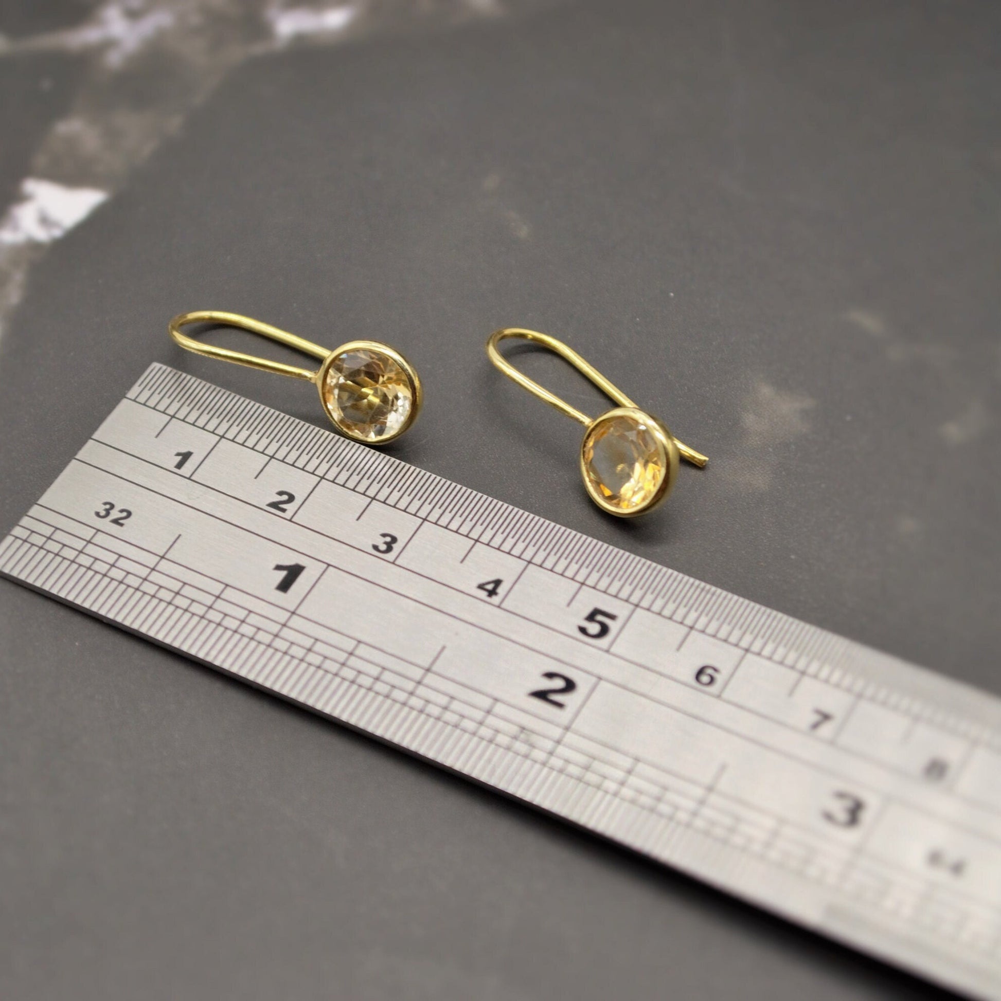 Citrine Earrings, Sterling Silver Gold Earrings, Statement Unique Dangle Drop Earrings, November Birthstone, Gift For Her, Birthday Gift