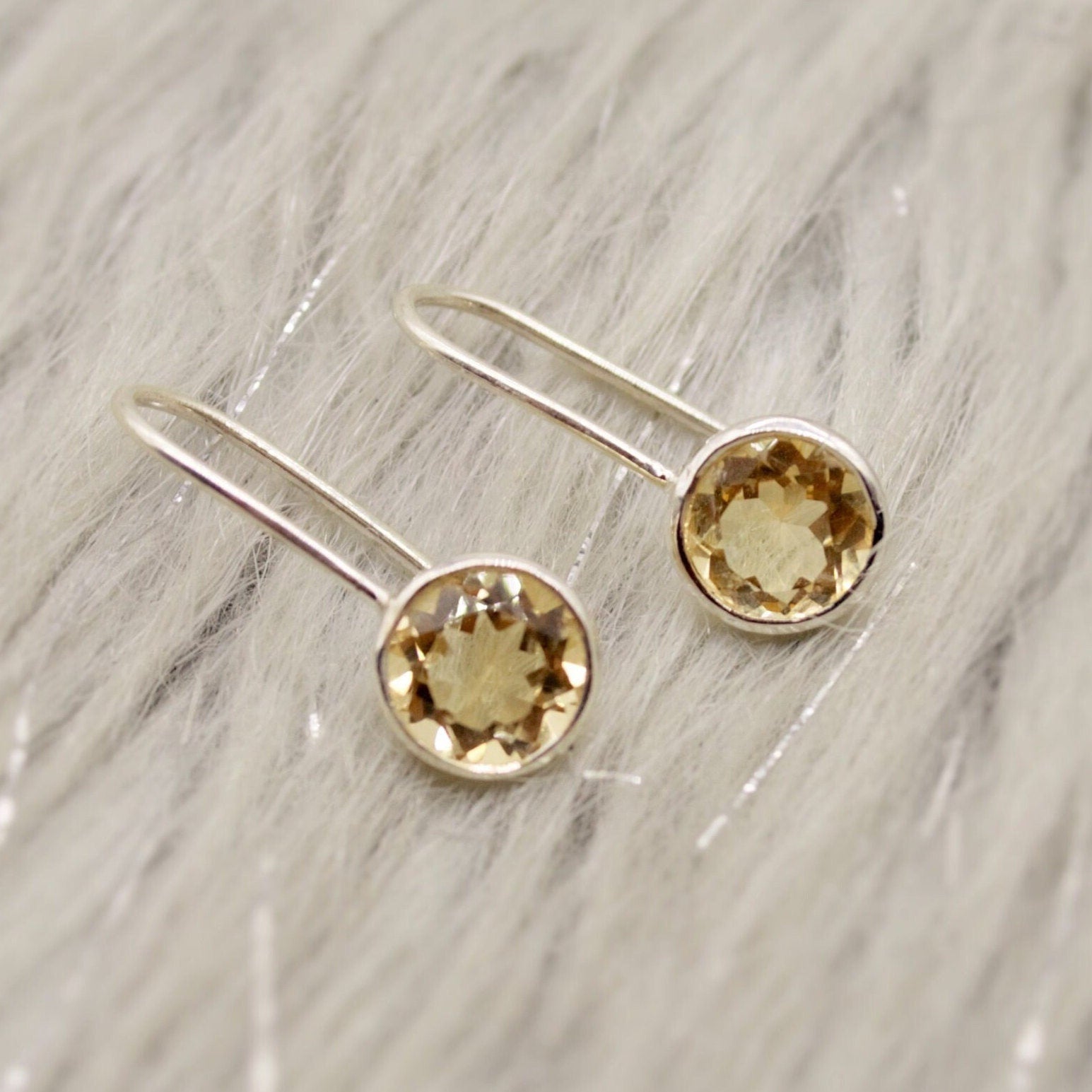 Citrine Earrings, Sterling Silver Earrings, Statement Unique Dangle Drop Earrings, November Birthstone, Gift For Her, Birthday Gift
