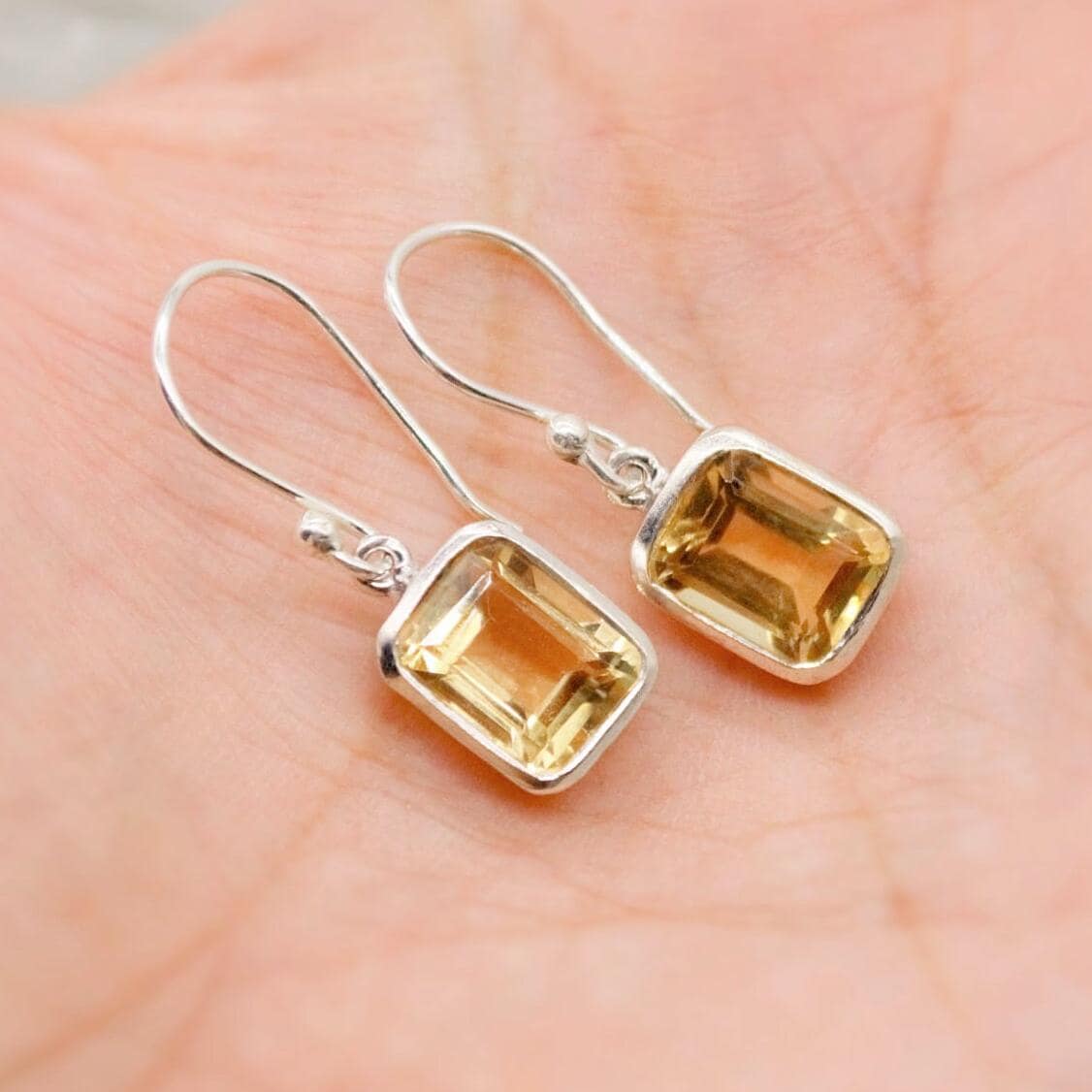 Citrine Earrings, Sterling Silver Earrings, Statement Earrings, Unique Drop Earrings, November Birthstone, Birthday Gifts For Her