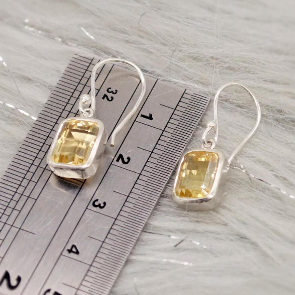 Citrine Earrings, Sterling Silver Earrings, Statement Earrings, Unique Drop Earrings, November Birthstone, Birthday Gifts For Her
