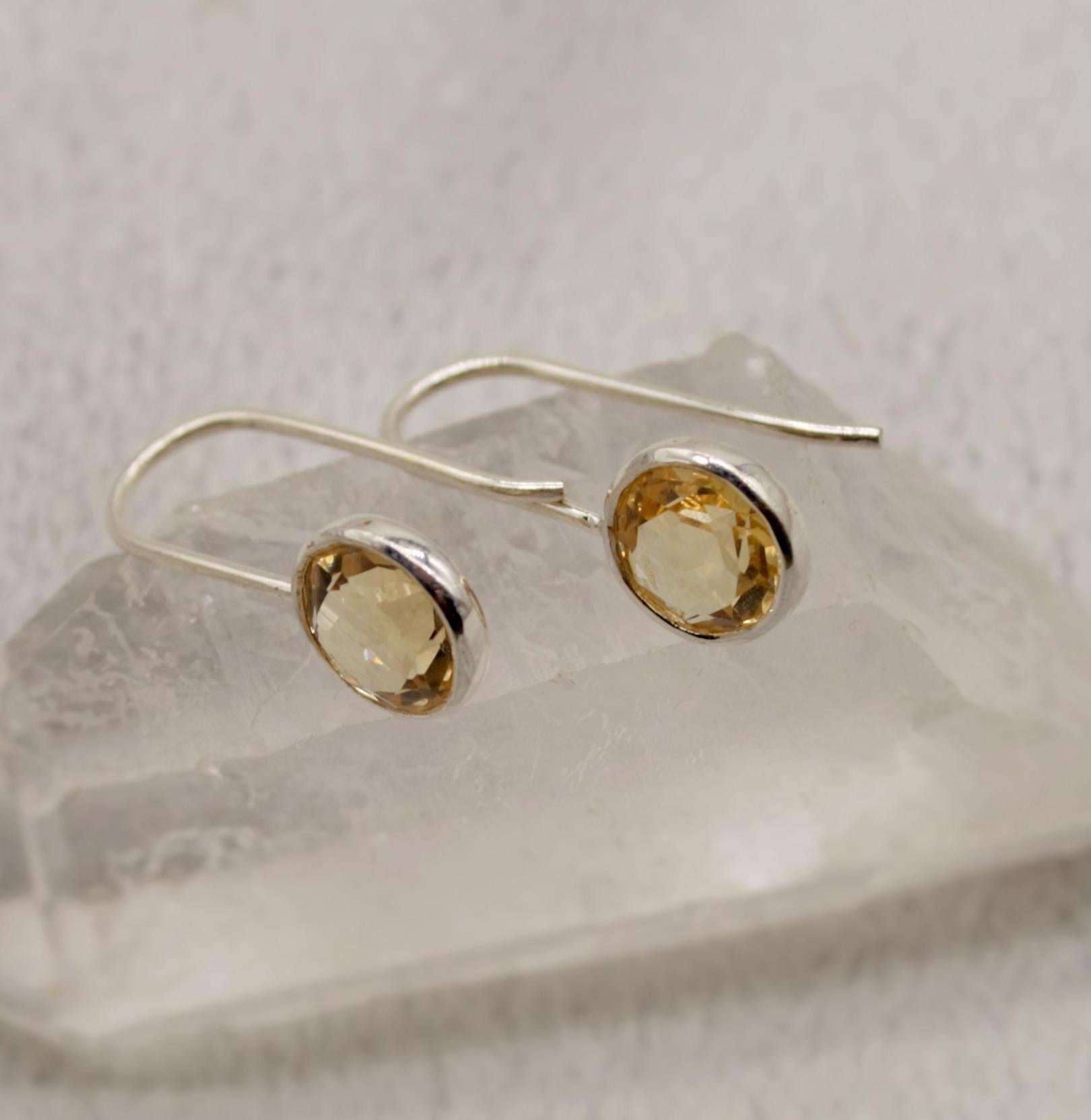 Citrine Earrings, Sterling Silver Earrings, Statement Unique Dangle Drop Earrings, November Birthstone, Gift For Her, Birthday Gift