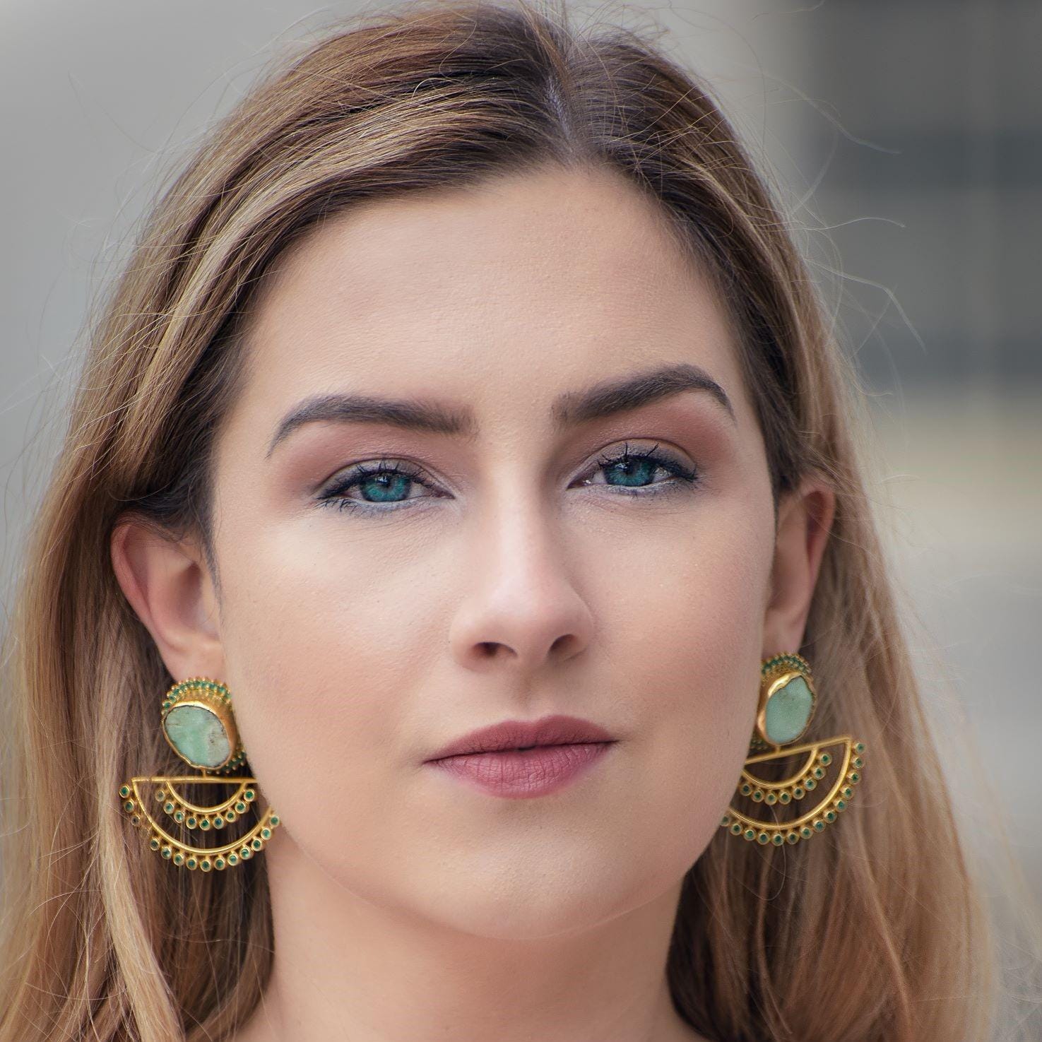 Chrysoprase Earrings, Green Onyx Earrings, Unique Gemstone Earrings, Sterling Silver Earrings, Gold Plated Earrings, Birthday Gifts For Her