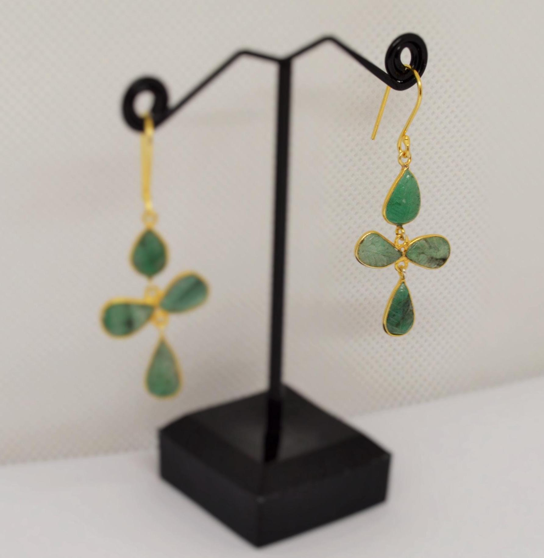 Emerald Earrings, Gold Earrings, Sterling Silver Earrings, May Birthstone, Green Earrings, Gifts For Her