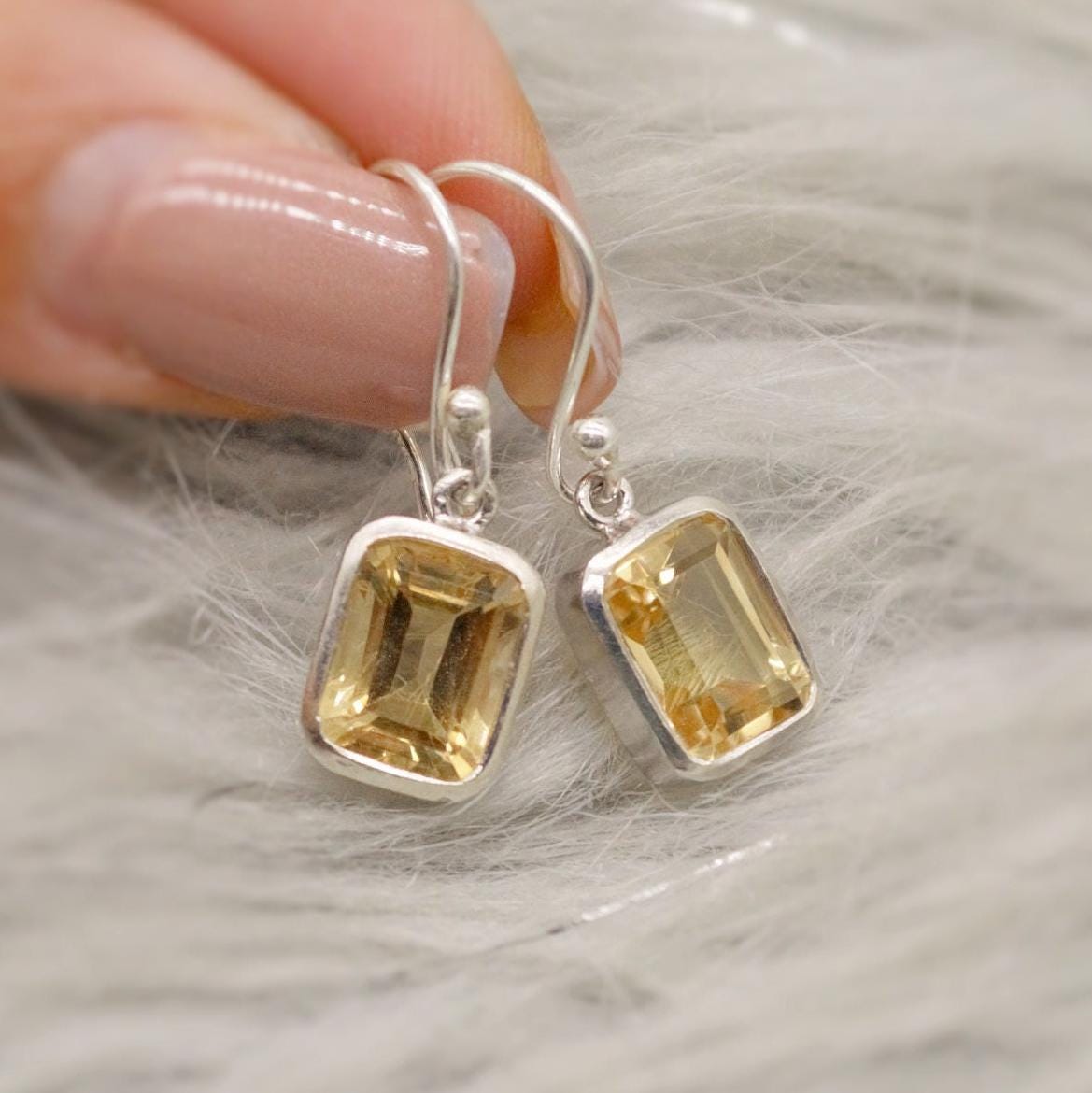 Citrine Earrings, Sterling Silver Earrings, Statement Earrings, Unique Drop Earrings, November Birthstone, Birthday Gifts For Her