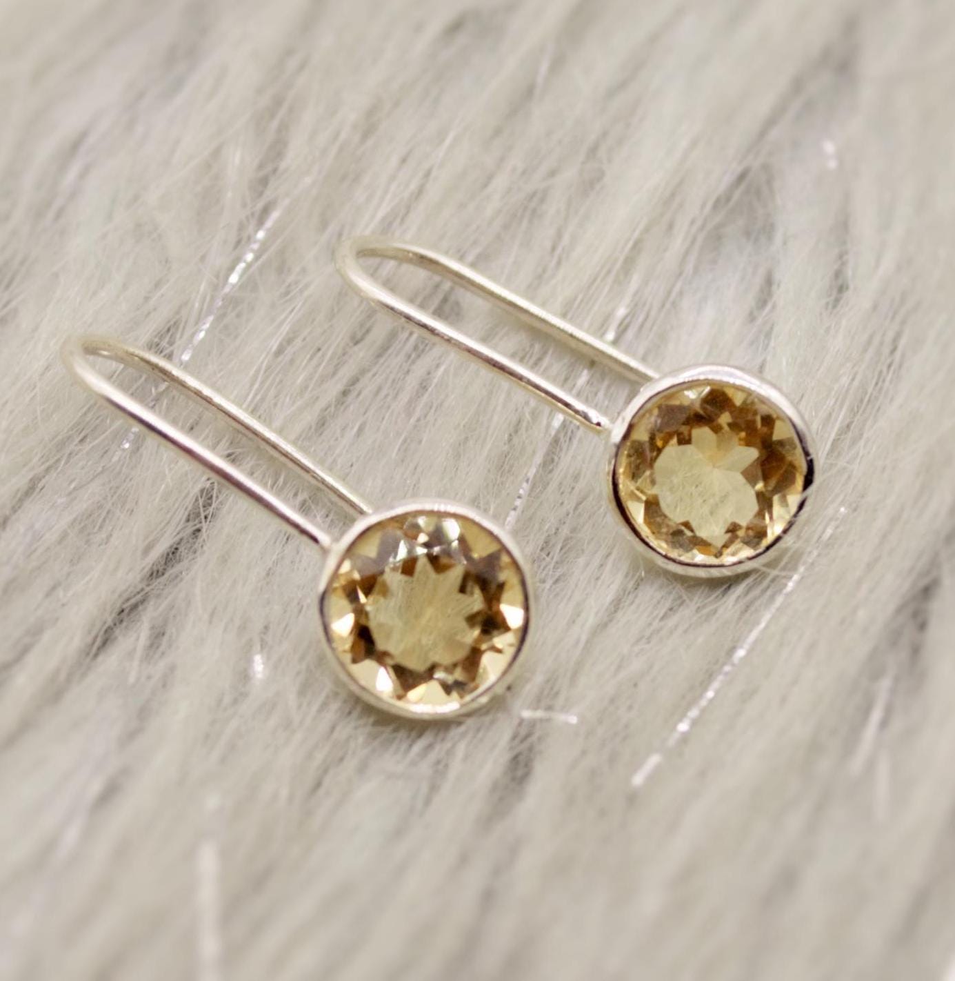 Citrine Earrings, Sterling Silver Earrings, Statement Unique Dangle Drop Earrings, November Birthstone, Gift For Her, Birthday Gift