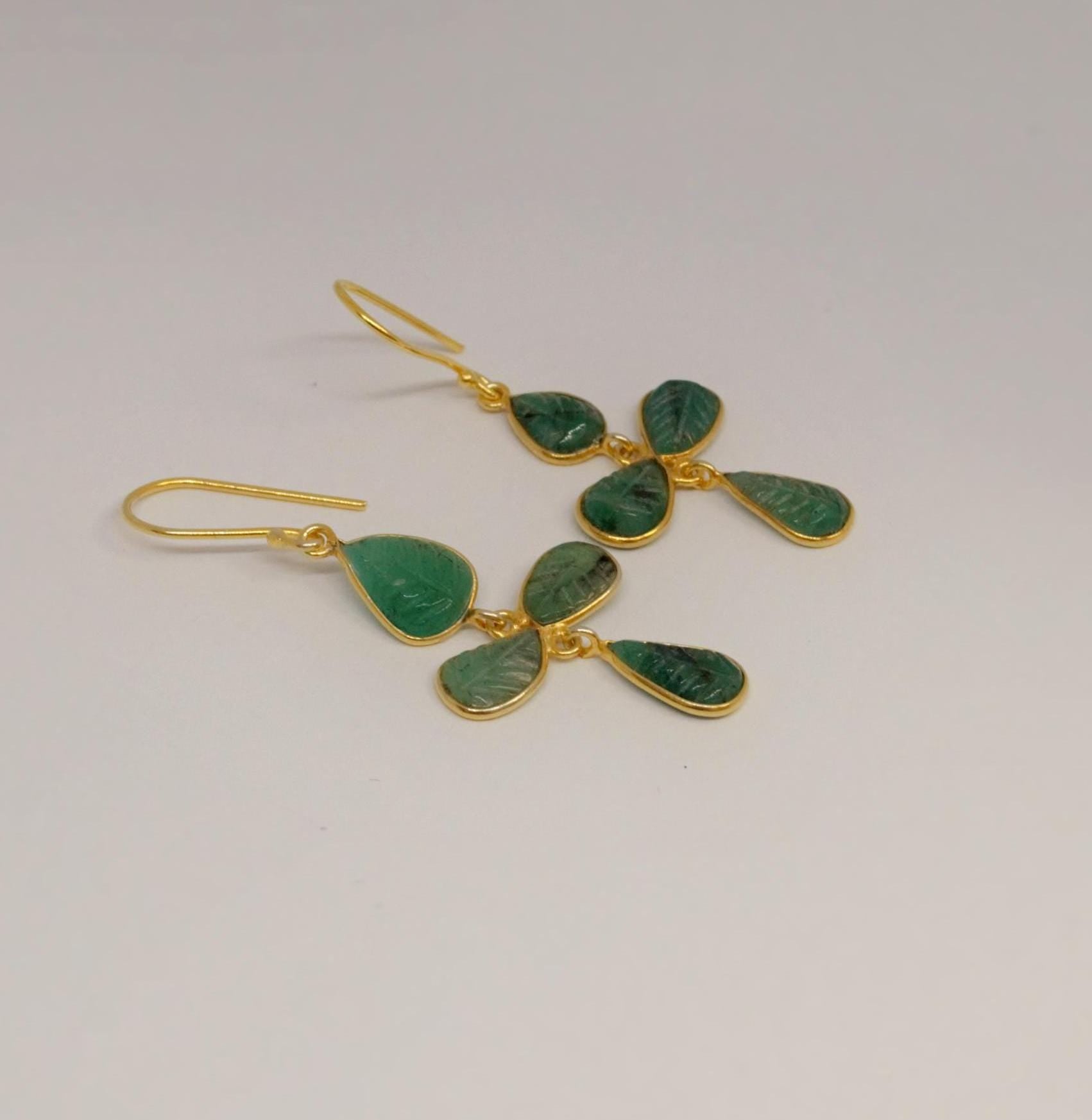 Emerald Earrings, Gold Earrings, Sterling Silver Earrings, May Birthstone, Green Earrings, Gifts For Her