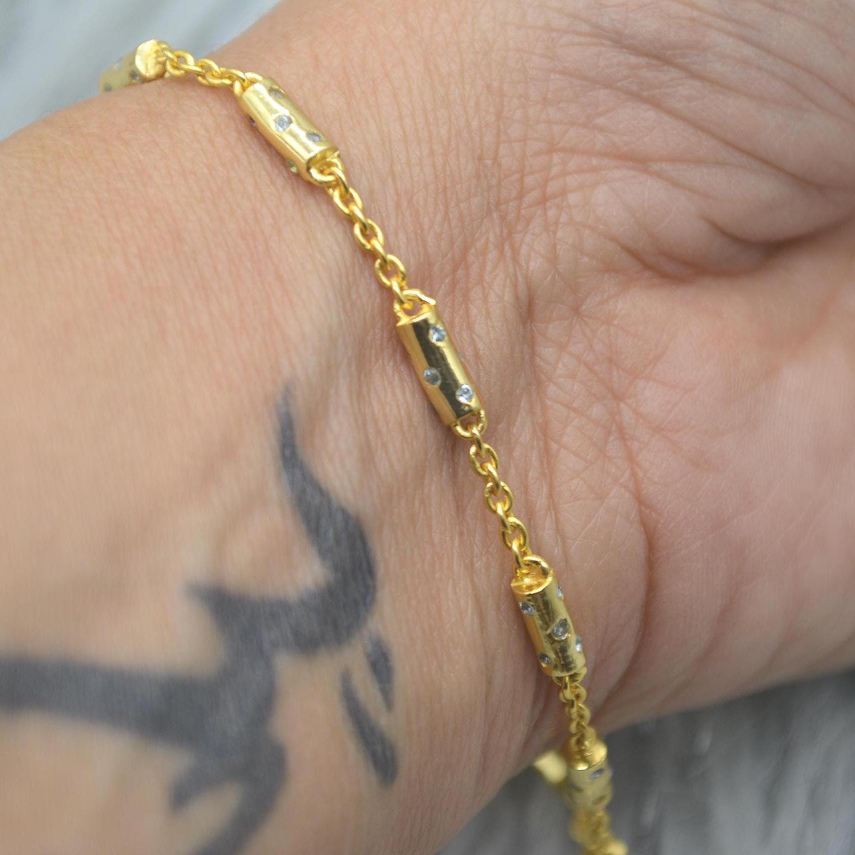 Peridot, Blue Topaz Silver Chain Bracelet, August, December Birthstone, Dainty Gold Bangle Bracelet, Green, Blue Gemstone Bracelet For Women