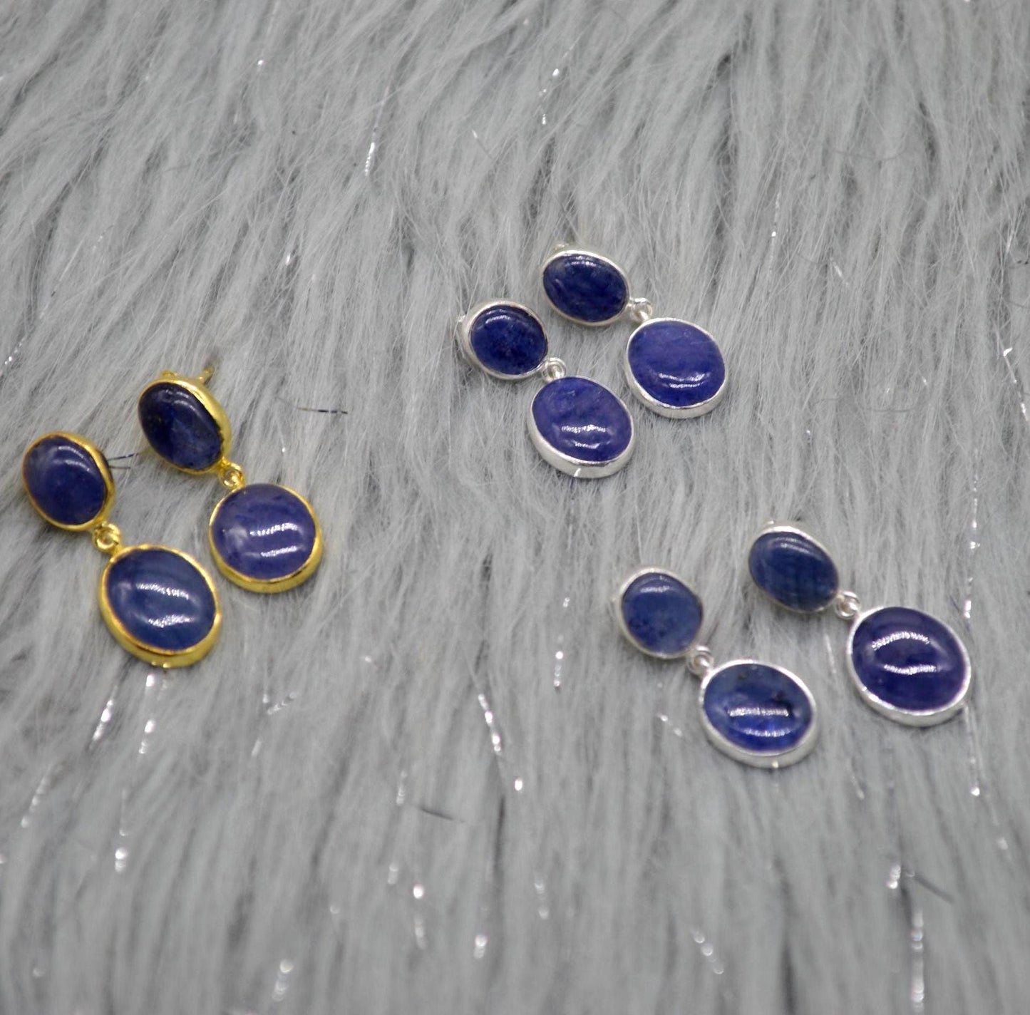 Blue Sapphire Sterling Silver Drop Earrings: September Birthstone