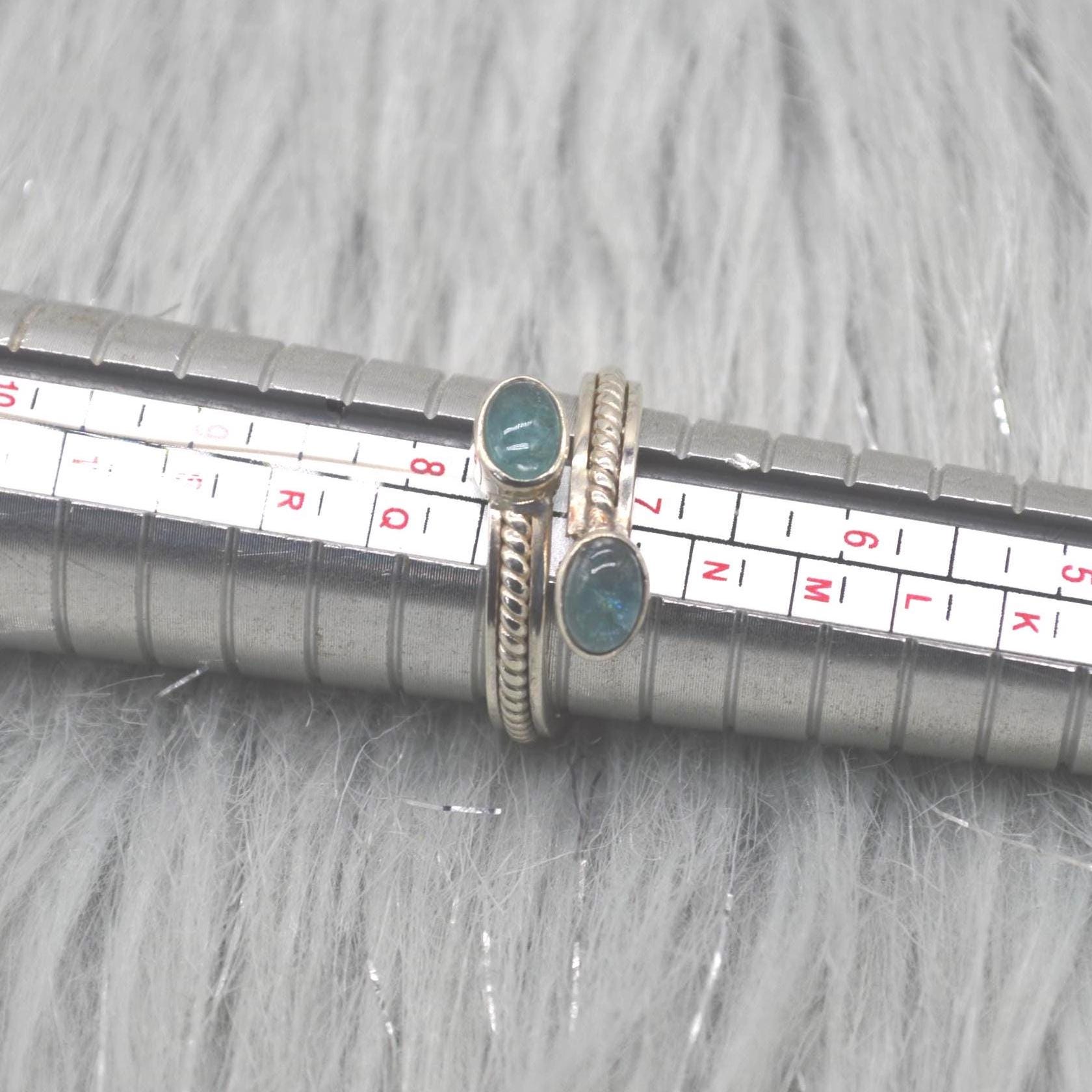 Aquamarine Sterling Silver Ring: March Birthstone, UK Size O, Blue Gemstone Jewelry