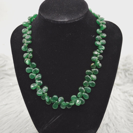 Green Aventurine Beaded Necklace: Mint Green Gemstone Jewelry, 16 Inches