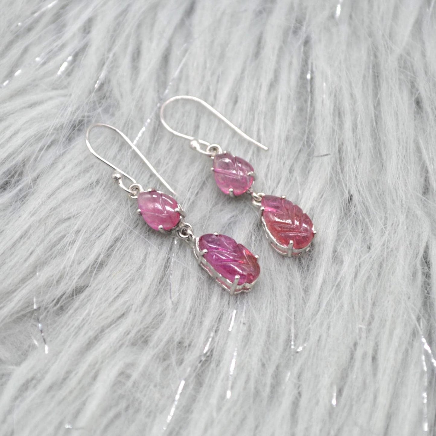 Red Ruby Silver Earrings: Sterling Silver Teardrop Dangle, Gemstone Jewelry, July Birthstone