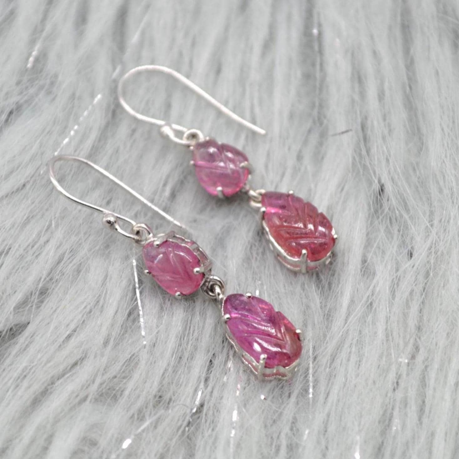 Red Ruby Silver Earrings: Sterling Silver Teardrop Dangle, Gemstone Jewelry, July Birthstone