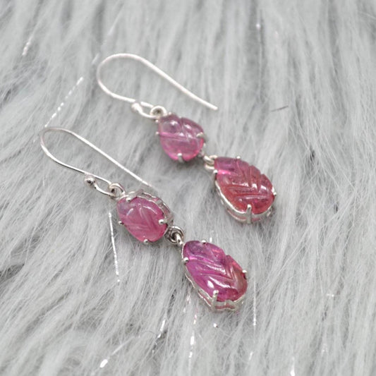 Red Ruby Silver Earrings: Sterling Silver Teardrop Dangle, Gemstone Jewelry, July Birthstone
