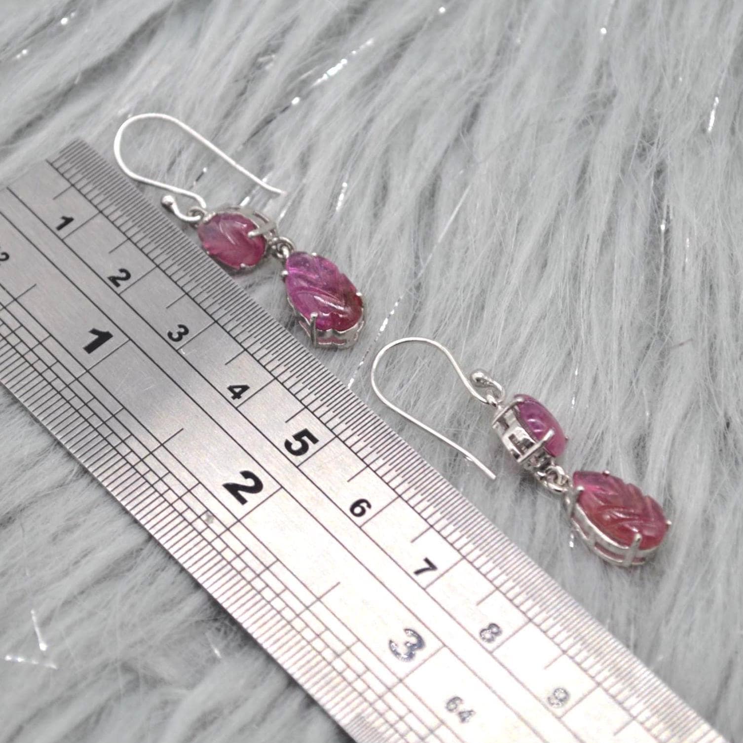 Red Ruby Silver Earrings: Sterling Silver Teardrop Dangle, Gemstone Jewelry, July Birthstone