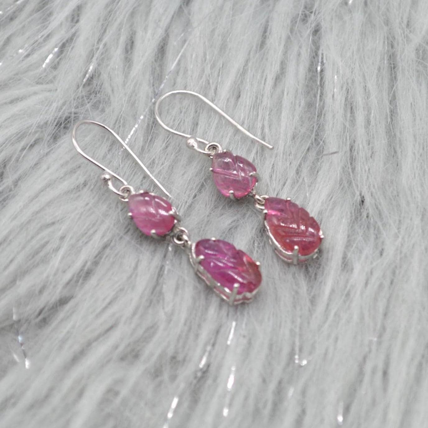 Red Ruby Silver Earrings: Sterling Silver Teardrop Dangle, Gemstone Jewelry, July Birthstone