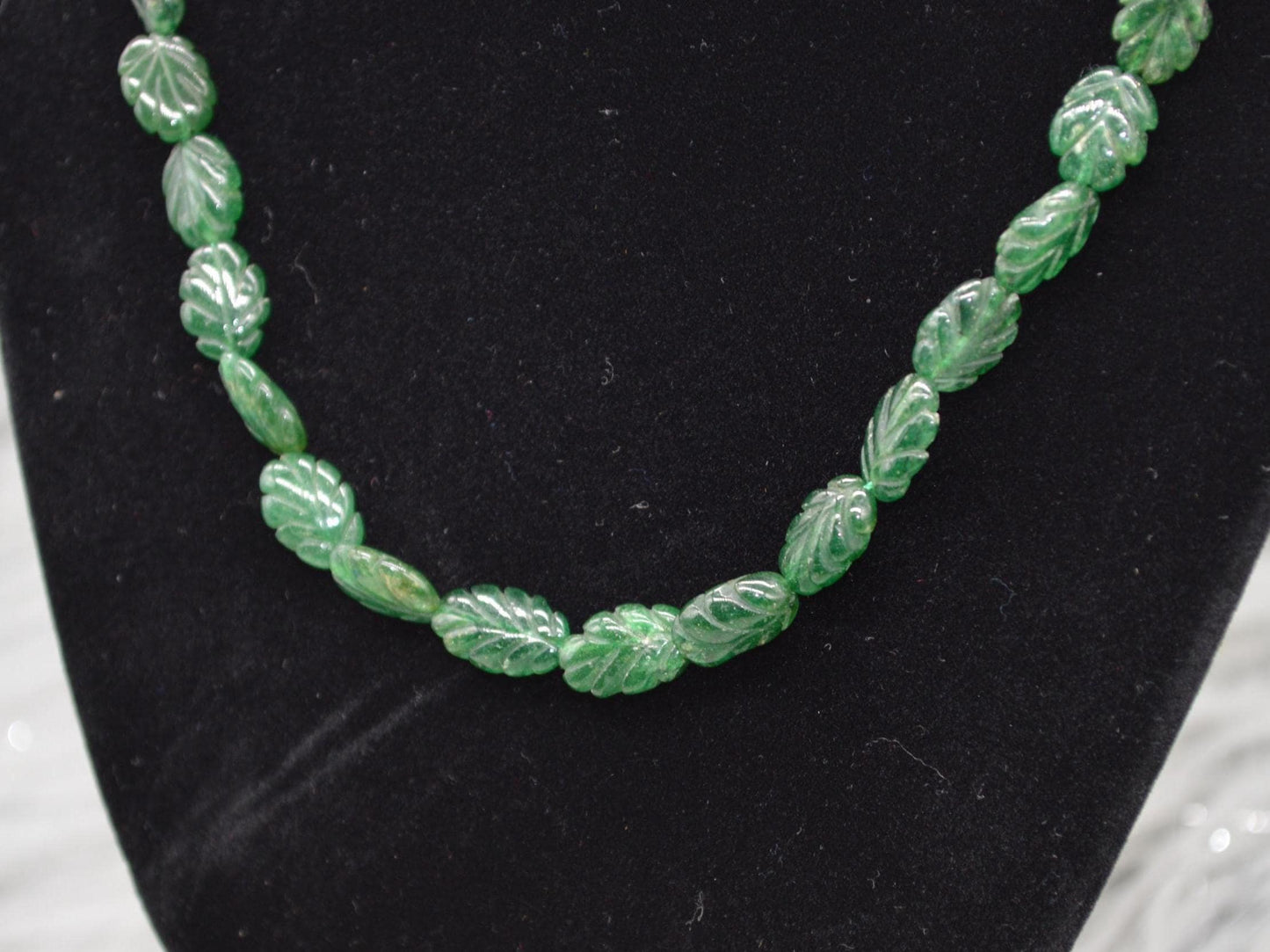 Green Aventurine Beaded Necklace: Sterling Silver, Green Gemstone Jewelry