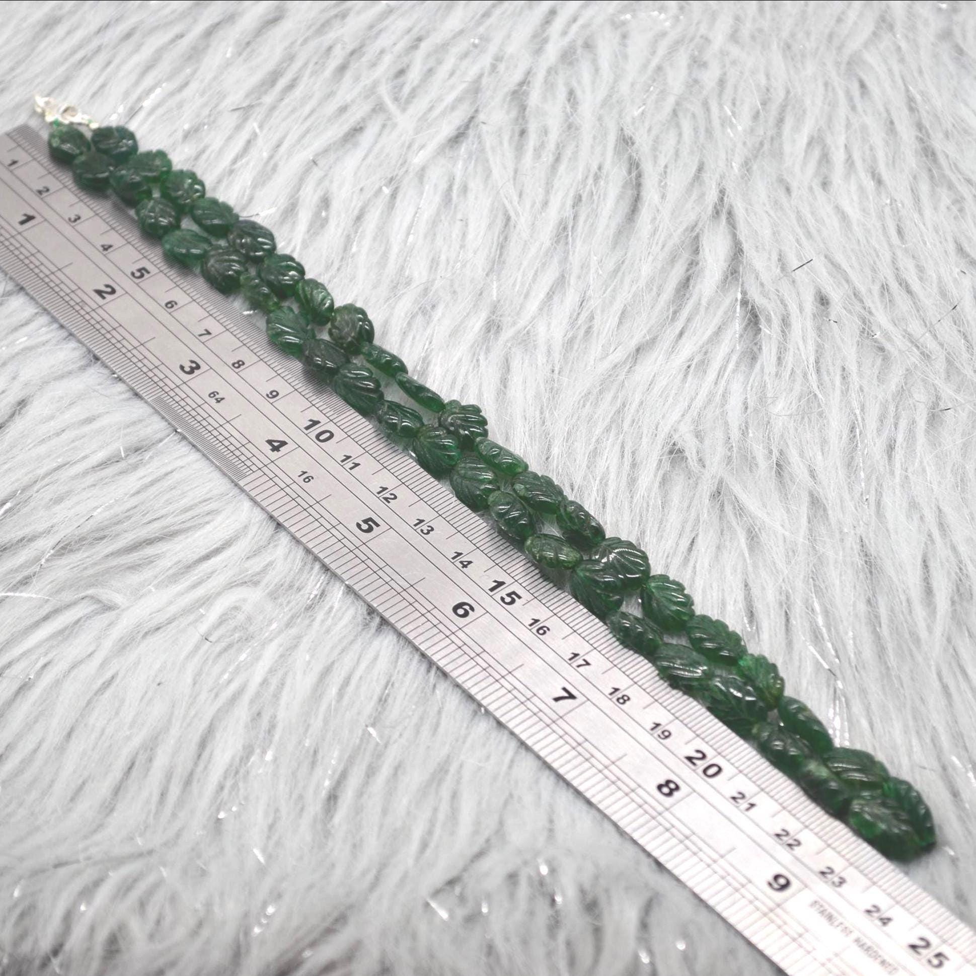 Green Aventurine Beaded Necklace: Sterling Silver, Green Gemstone Jewelry