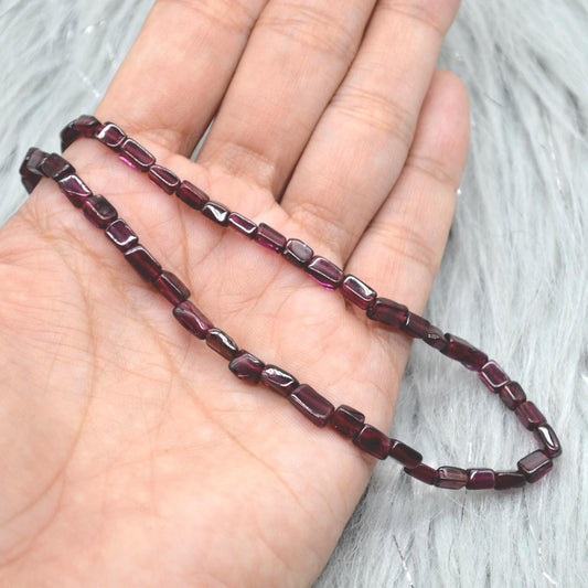 Red Garnet Beaded Necklace: Sterling Silver, January Birthstone, Gemstone Jewelry
