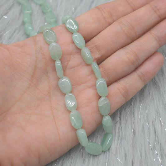 Light Green Aventurine Beaded Necklace: Sterling Silver, Green Gemstone Jewelry, 18 Inches