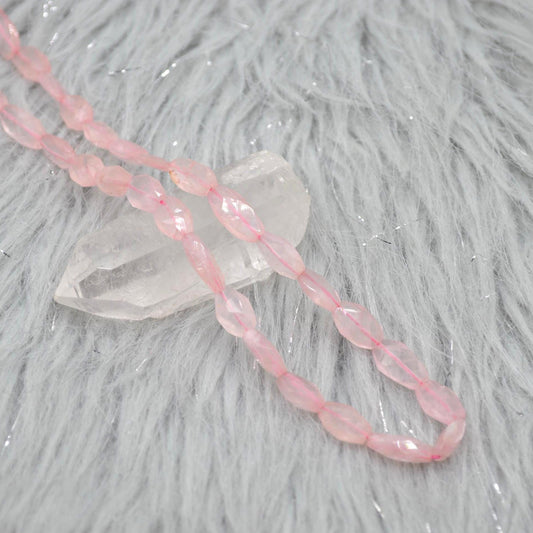 Rose Quartz Beaded Necklace: Pink Gemstone Jewelry, 18 Inches, Sterling Silver