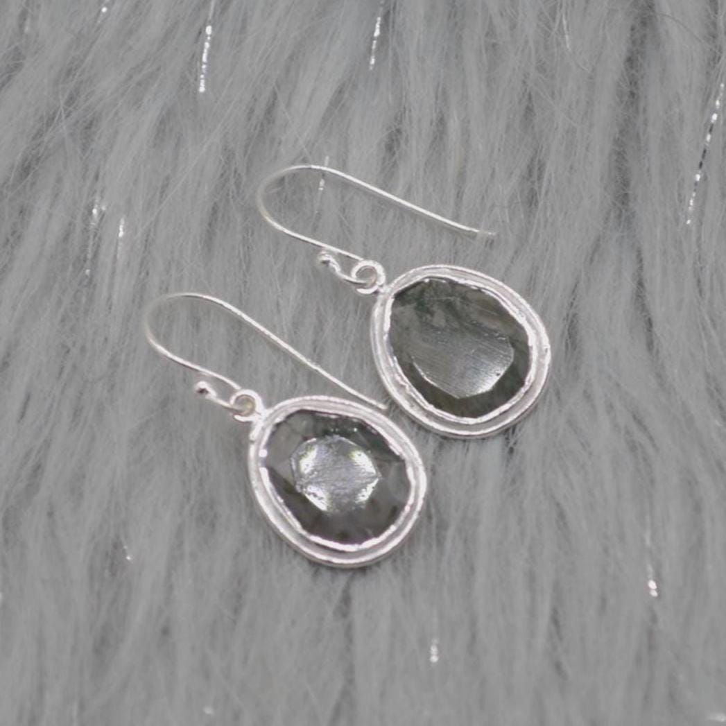 Moss Agate Sterling Silver Earrings: Green Gemstone Jewelry
