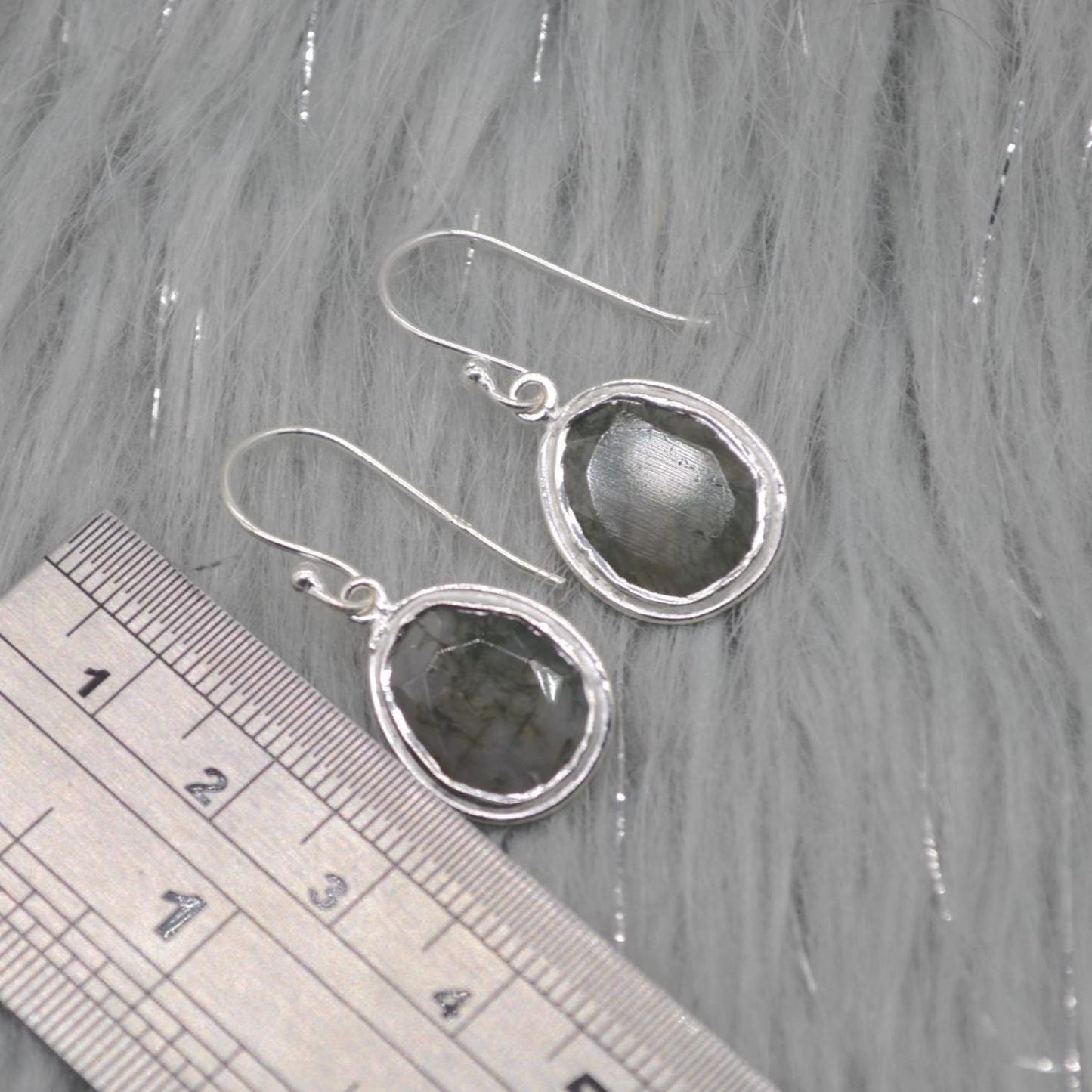 Moss Agate Sterling Silver Earrings: Green Gemstone Jewelry