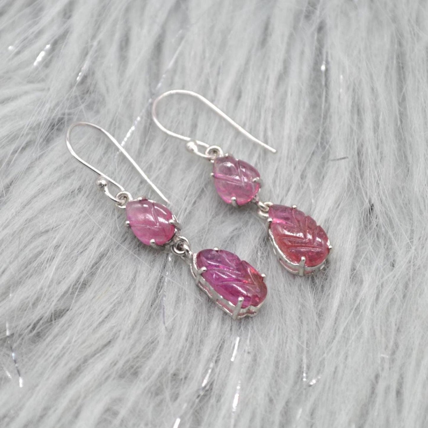 Red Ruby Silver Earrings: Sterling Silver Teardrop Dangle, Gemstone Jewelry, July Birthstone