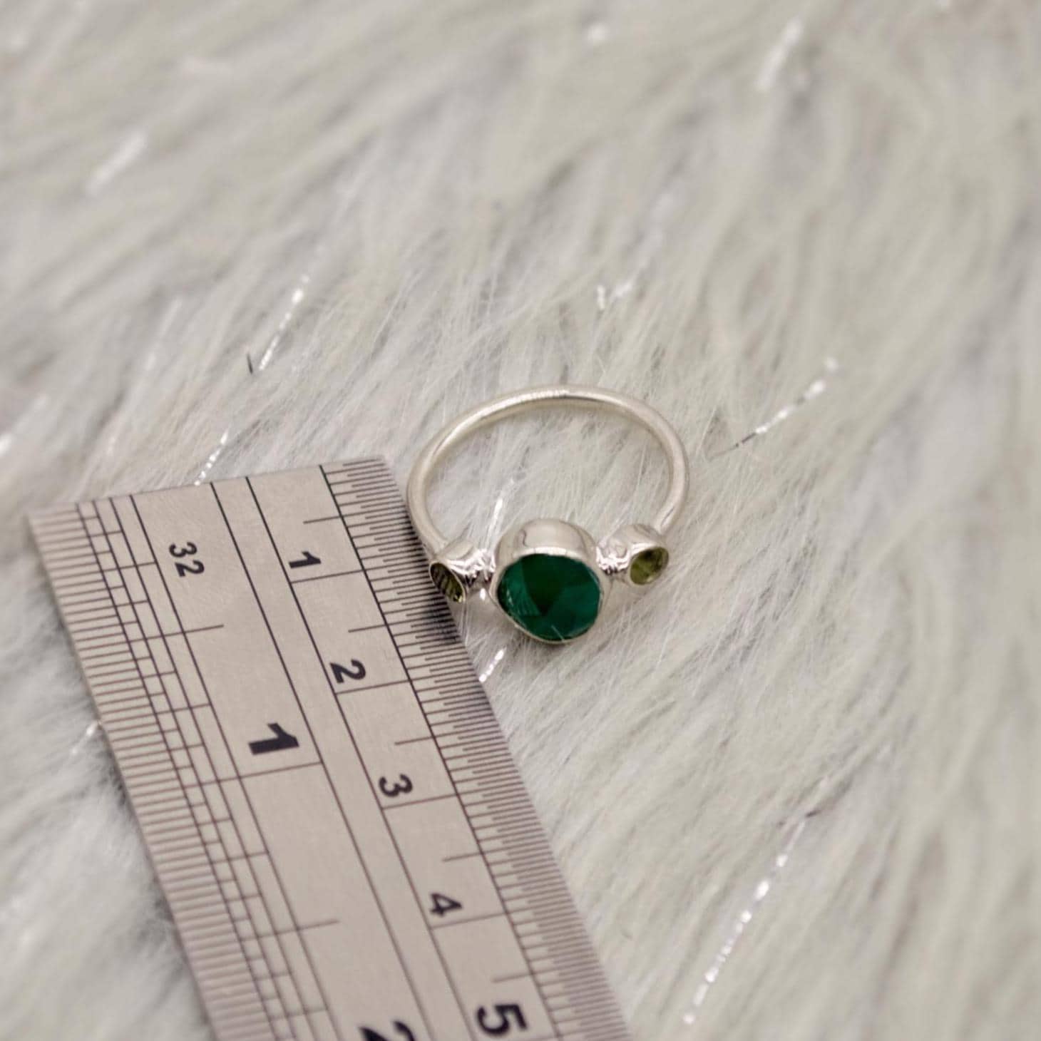 Green Onyx Tourmaline Sterling Silver Ring: Gemstone Ring, October Birthstone