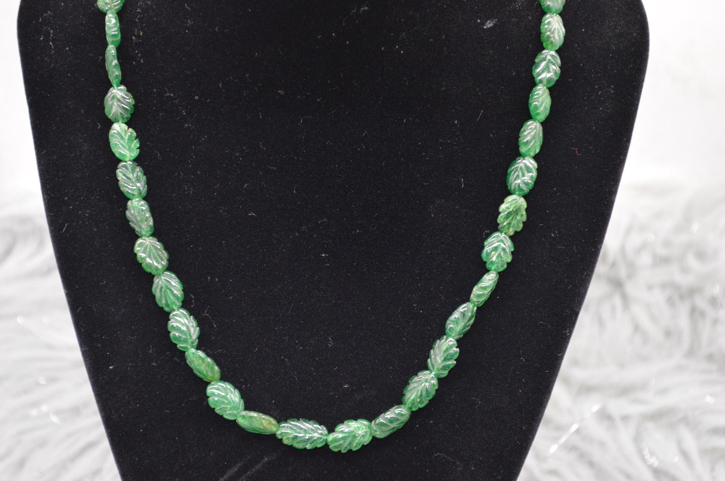 Green Aventurine Beaded Necklace: Sterling Silver, Green Gemstone Jewelry