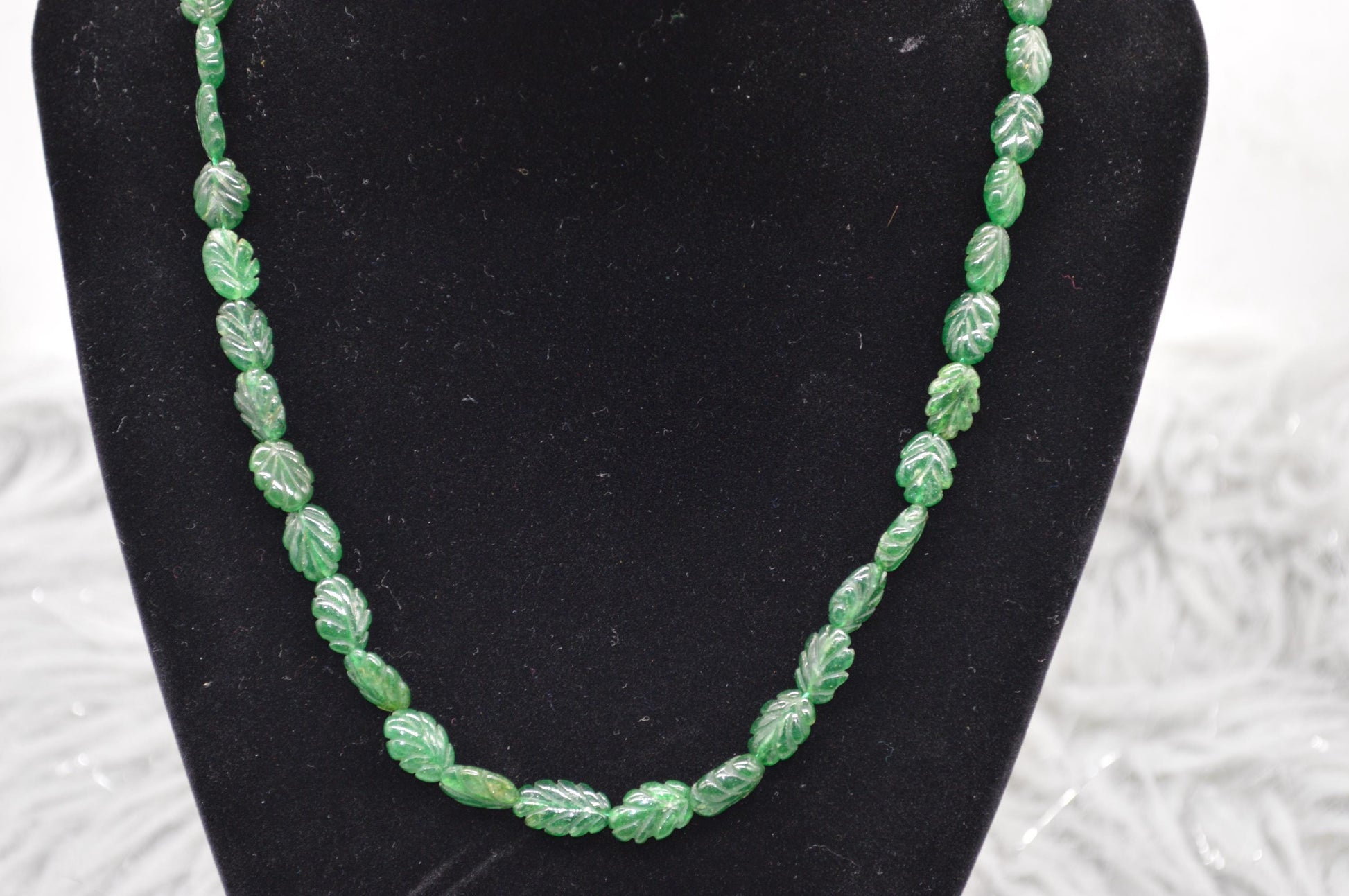 Green Aventurine Beaded Necklace: Sterling Silver, Green Gemstone Jewelry