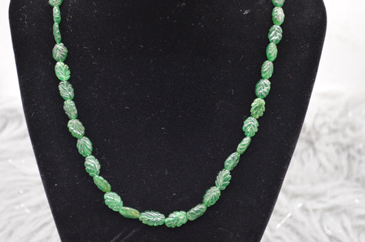 Green Aventurine Beaded Necklace: Sterling Silver, Green Gemstone Jewelry