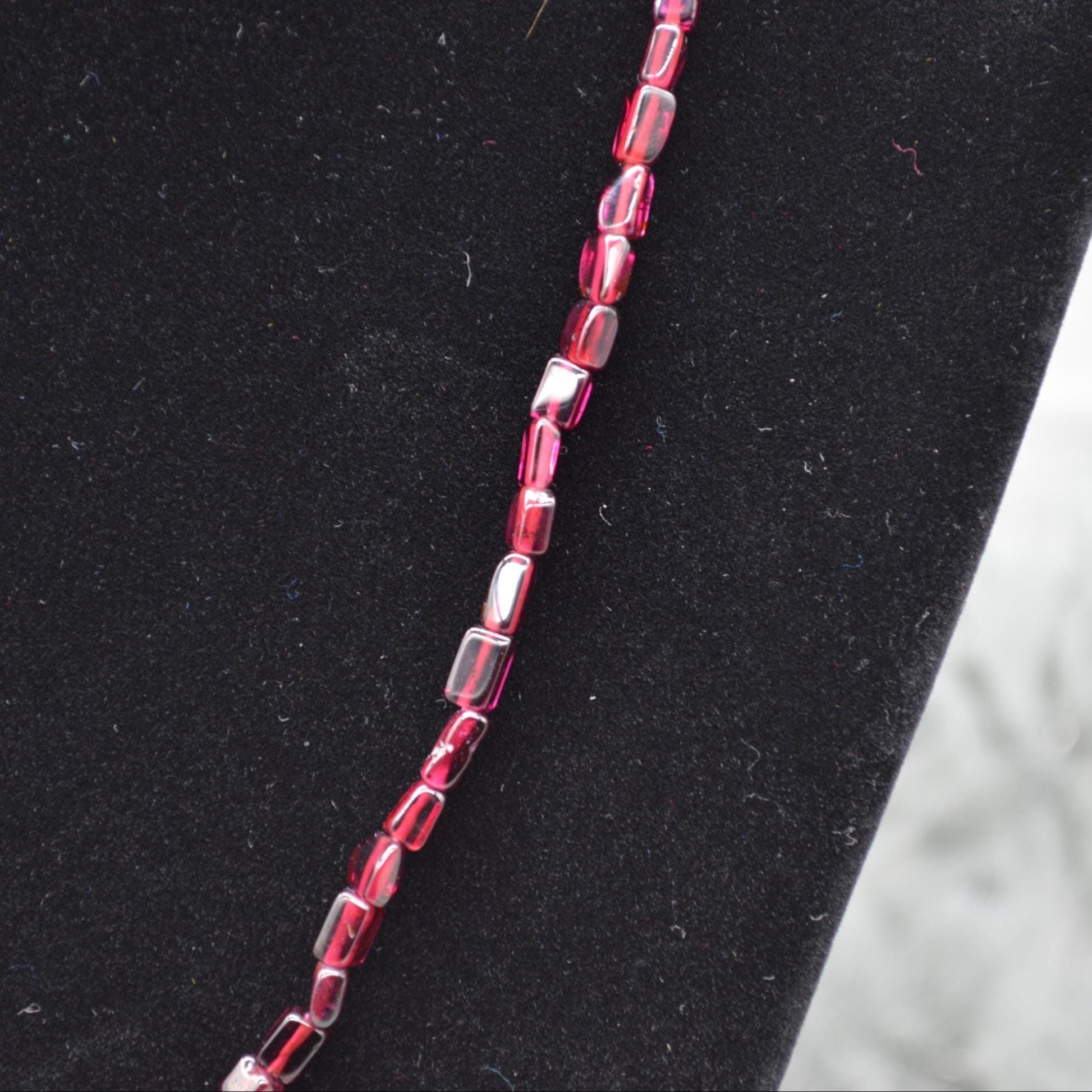 Red Garnet Beaded Necklace: Sterling Silver, January Birthstone, Gemstone Jewelry