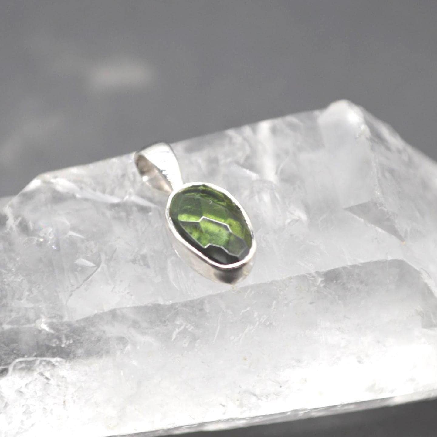 Pink Green Tourmaline Pendant: Sterling Silver, October Birthstone Necklace