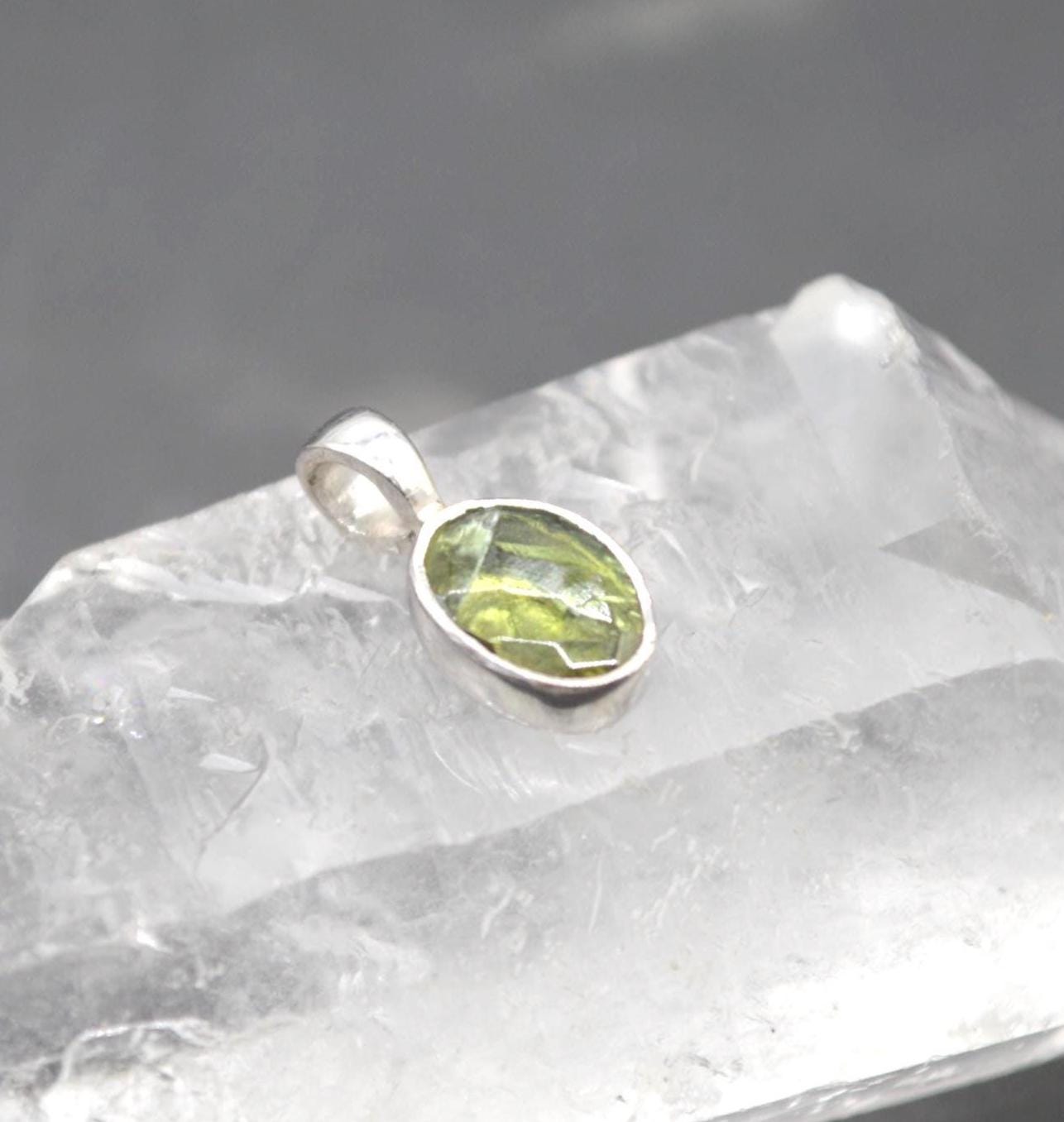 Pink Green Tourmaline Pendant: Sterling Silver, October Birthstone Necklace