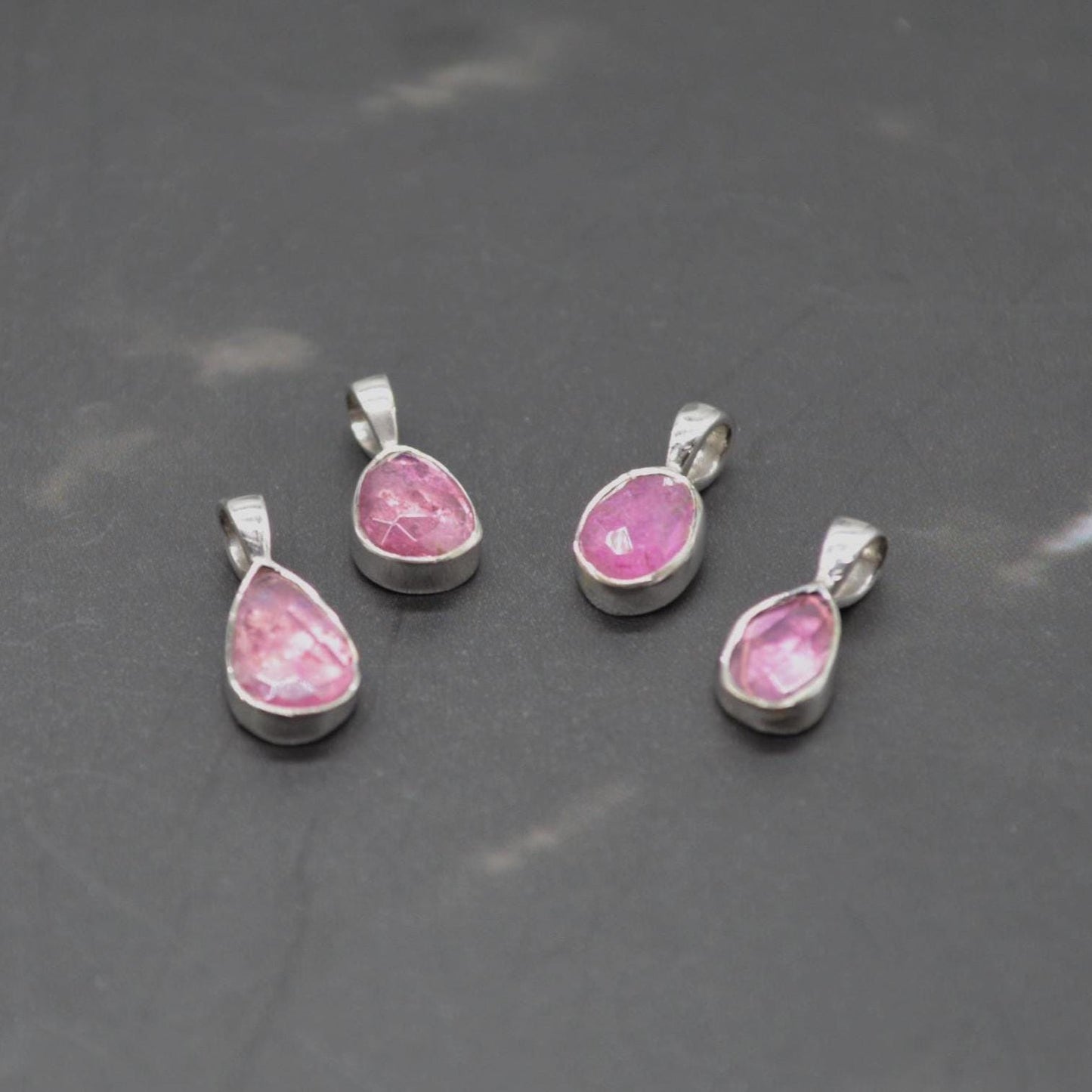 Pink Green Tourmaline Pendant: Sterling Silver, October Birthstone Necklace