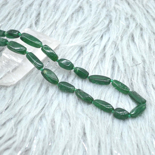 Green Aventurine Beaded Necklace: Sterling Silver, Mint Green Gemstone Jewelry, 18 Inches