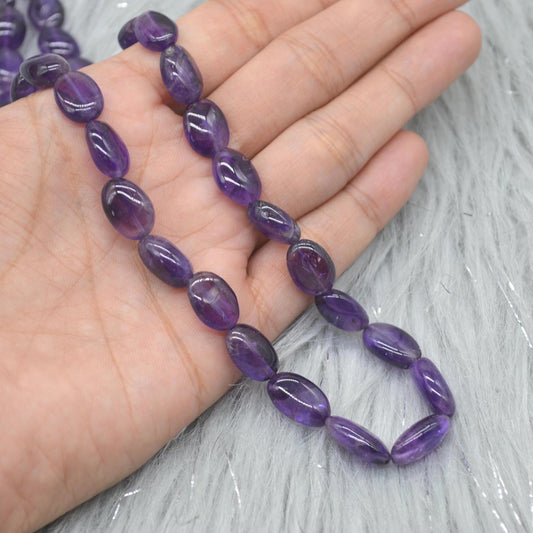 Amethyst Beaded Necklace: Sterling Silver, February Birthstone, Purple Gemstone Jewelry