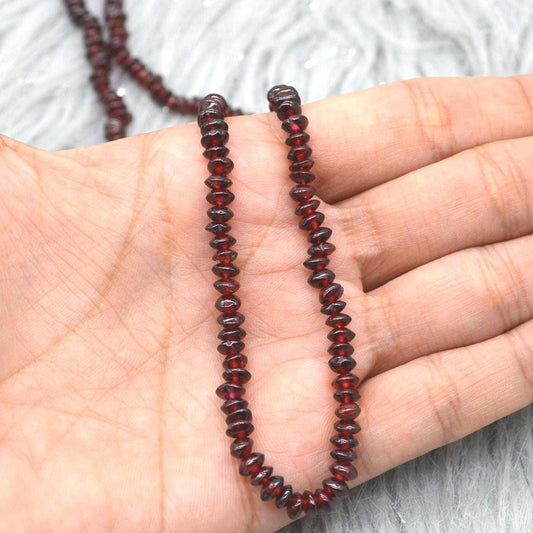 Red Garnet Beaded Necklace: Sterling Silver, January Birthstone, Gemstone Jewelry