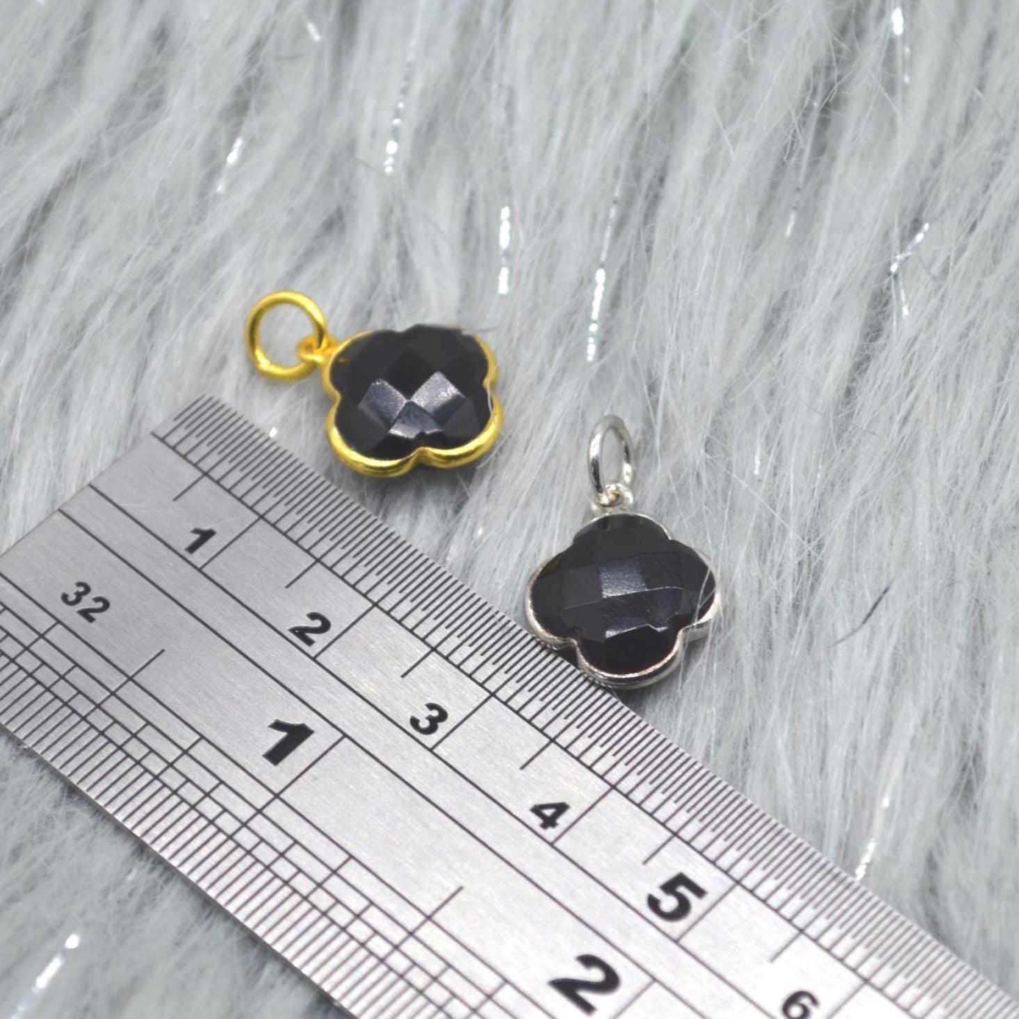 Black Onyx Pendant Necklace: Sterling Silver or Gold Plated