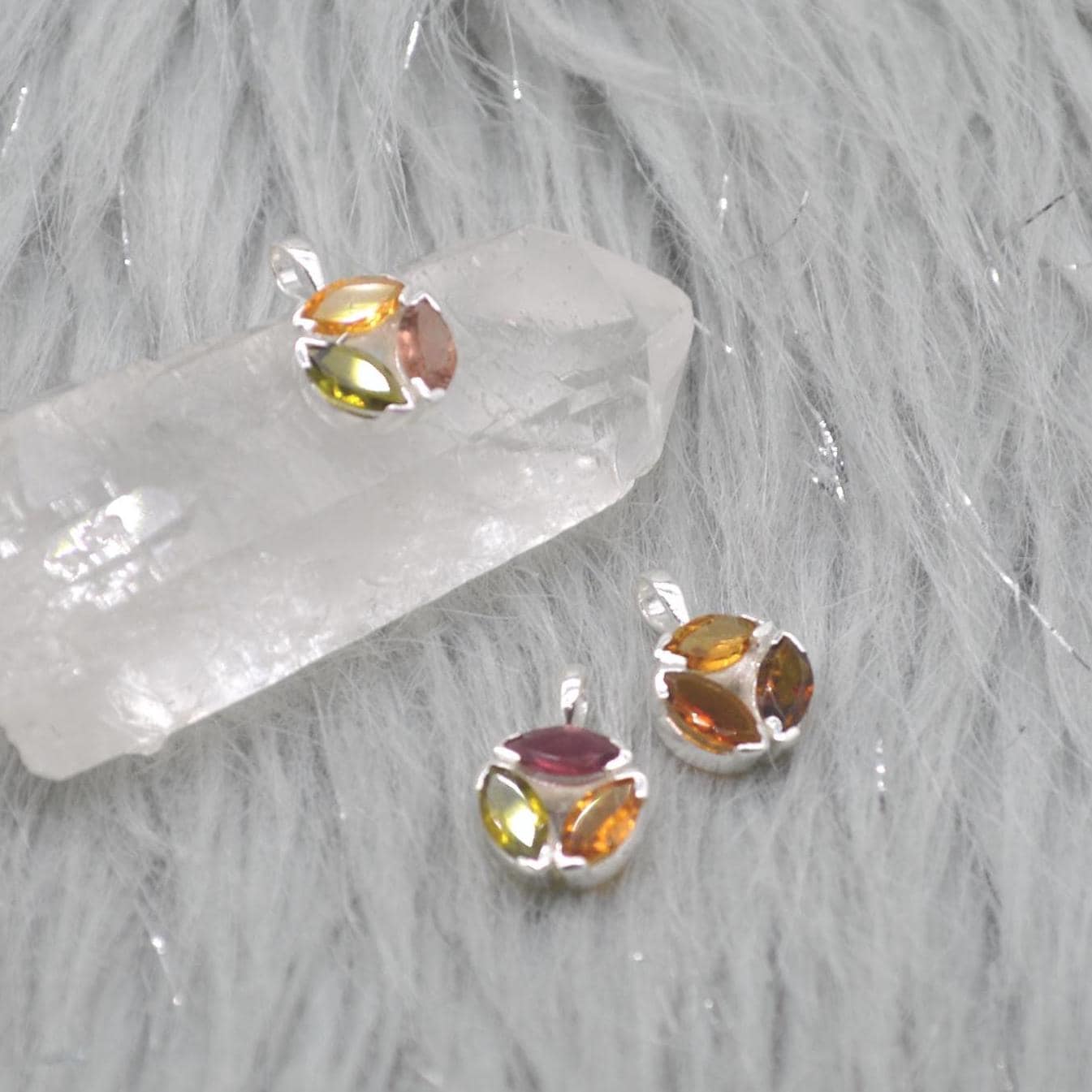 Pink Green Mixed Tourmaline Pendant: Sterling Silver, October Birthstone Necklace