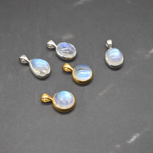Moonstone Pendant: Sterling Silver, June Birthstone Necklace, White Gemstone Jewelry