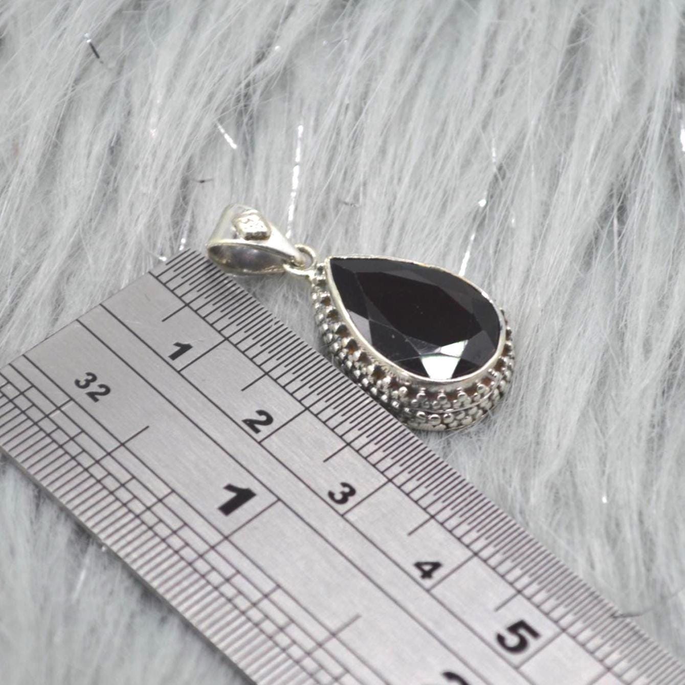 Red Garnet Teardrop Pendant Necklace: Sterling Silver