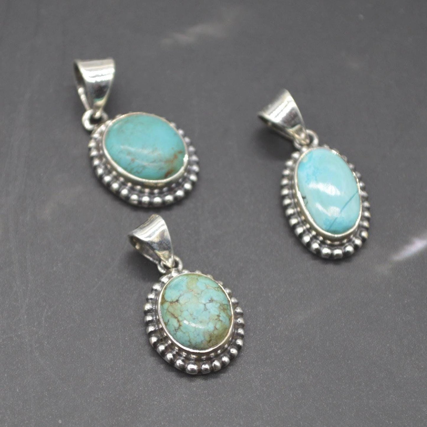 Turquoise Pendant: Sterling Silver, December Birthstone, Blue Gemstone
