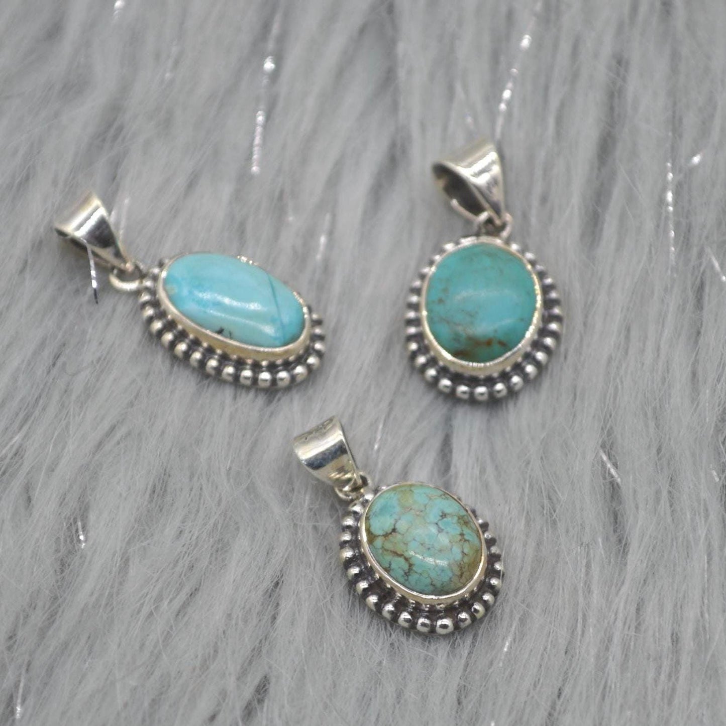 Turquoise Pendant: Sterling Silver, December Birthstone, Blue Gemstone
