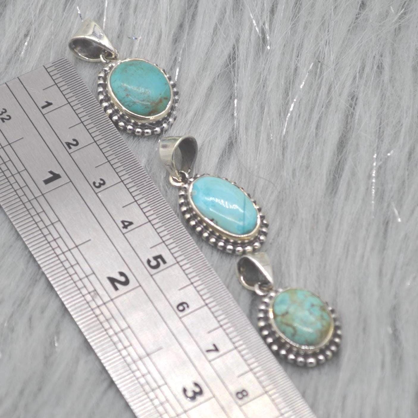 Turquoise Pendant: Sterling Silver, December Birthstone, Blue Gemstone