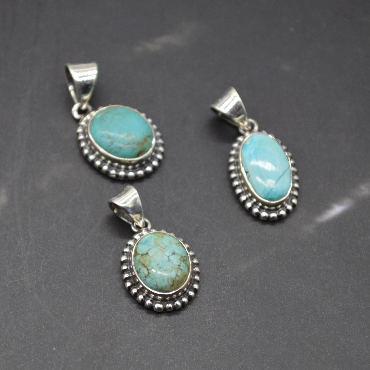 Turquoise Pendant: Sterling Silver, December Birthstone, Blue Gemstone