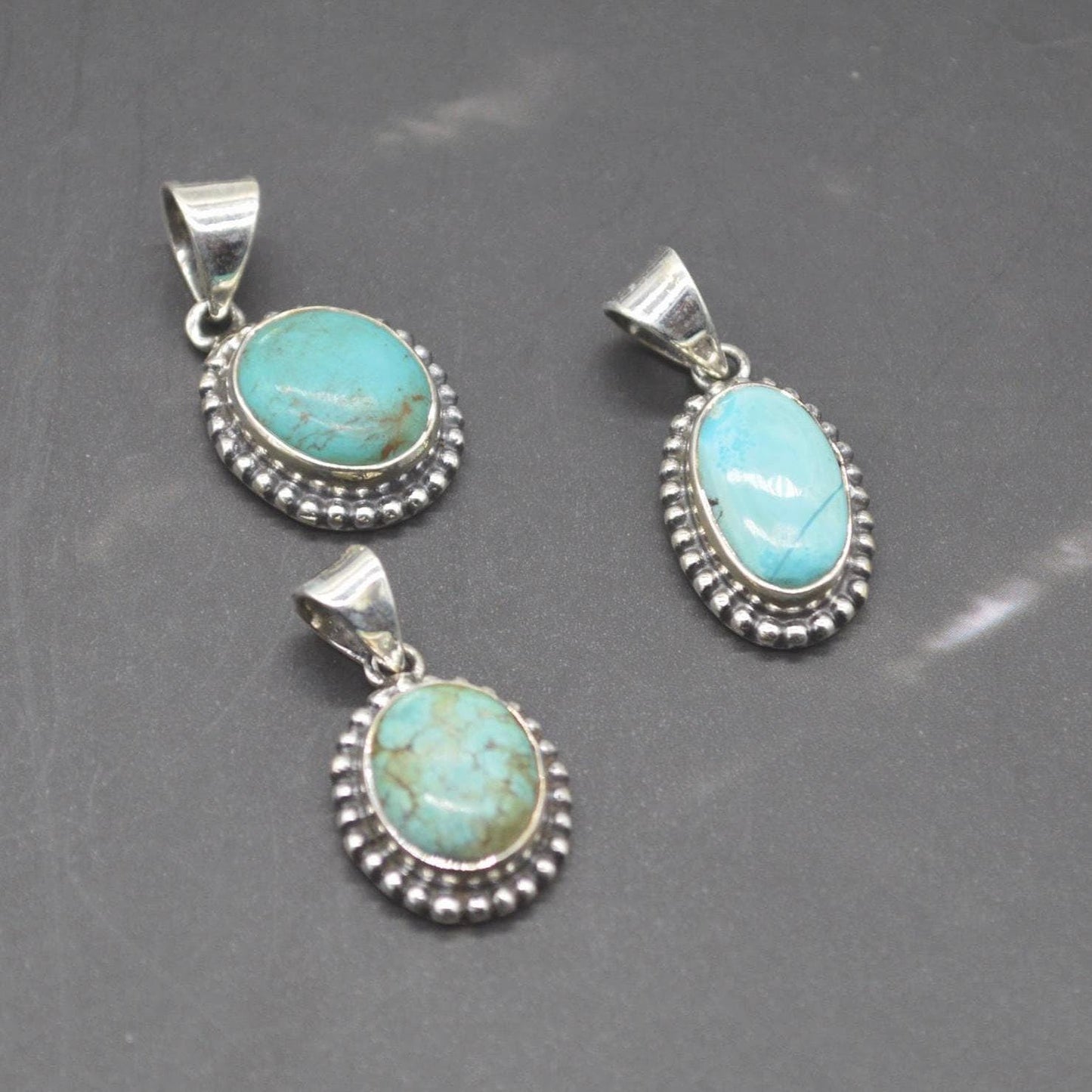 Turquoise Pendant: Sterling Silver, December Birthstone, Blue Gemstone